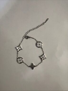 Silver Floral Charm Bracelet - Women Jewelry